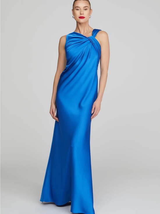 Halston Dresses & Skirts - Francine Satin Gown in Oceanic Blue